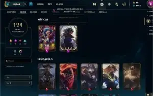 Conta League of Legends Nível 202 com 113 skins(9 Lendárias)