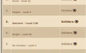 PALADIN 165 E SORCERER 138 E KNIGHT 90 EM SOLIDERA PVP
