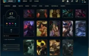 Conta prata 1 com 100 champs e 47 skins ( MONO JG )