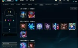 Conta League of Legends Unranked level44+4 skins habilitadas