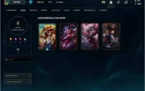 Conta League of Legends Unranked level44+4 skins habilitadas