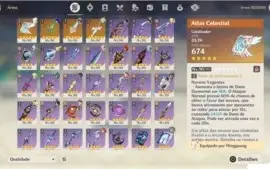 CONTA GENSHIN AR57 COM VENTI, ZHONGLI, KLEE, EULA, ALBEDO...