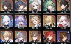 Conta StarRail com muitos personagens 5 estrelas e bem build