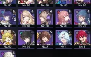 Conta StarRail com muitos personagens 5 estrelas e bem build