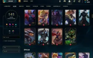 Conta ouro 3 com 135 Champs e 145 Skins + 1 Rara (MAIN ADC)