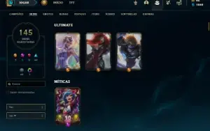 Conta ouro 3 com 135 Champs e 145 Skins + 1 Rara (MAIN ADC)