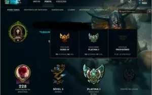 Conta com  26 skins 104 Champs e vários emotes