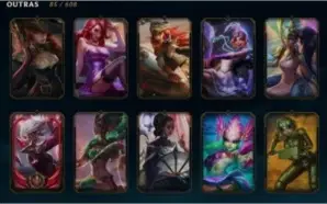 Skins com Bordas Raras, 108 campeões 152 skins
