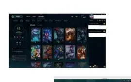 CONTA LEAGUE OF LEGENDS OURO 3 COM VARIAS SKINS E ICONES