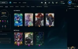 CONTA LOL 301 SKINS PLAT2 MMR D3+