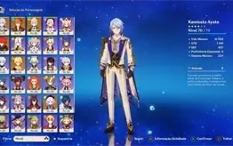 GENSHIN IMPACT AR 52 COM AYATO, CHILDE, JEAN, DILUCE E QIQI