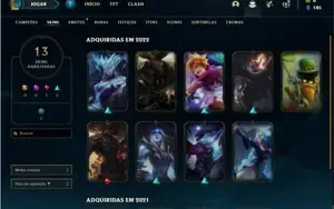 Conta diamante 4 com 38 Champs e 13 Skins + 1 Fragmento
