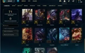 Conta diamante 4 com 38 Champs e 13 Skins + 1 Fragmento