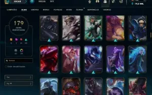 Ouro 4 com TODOS os champs e 179 Skins + 6 Vitoriosas