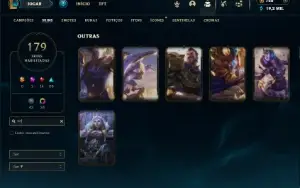 Ouro 4 com TODOS os champs e 179 Skins + 6 Vitoriosas