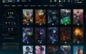 Ouro 4 com TODOS os champs e 179 Skins + 6 Vitoriosas