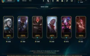 LoL - Esmeralda 4,55 Champions, 25 Skins (2 Vitoriosas) + RP