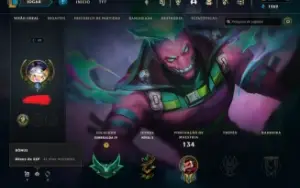 LoL - Esmeralda 4,55 Champions, 25 Skins (2 Vitoriosas) + RP