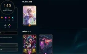 Conta lol lvl 450+ 140 skins honra 5 todas seasons