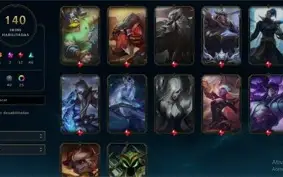 Conta lol lvl 450+ 140 skins honra 5 todas seasons