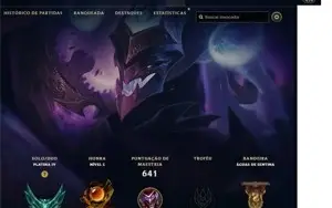 Conta lol lvl 450+ 140 skins honra 5 todas seasons