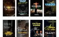 Pack Canva Gospel Culto dos Varões - 21 Artes Editáveis