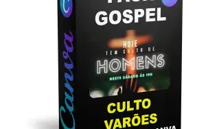 Pack Canva Gospel Culto dos Varões - 21 Artes Editáveis