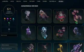 Conta Lol lvl616 458skins
