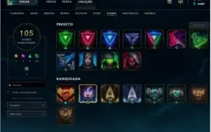 CONTA LOL PROMOÇÃO, 78 SKINS, PRATA, VÁRIOS ÍCONES