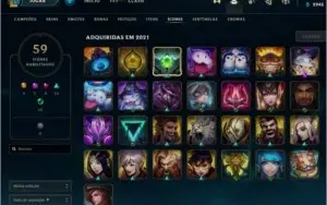 Conta lol plat 4 lvl 65, 16 skins. e 1910 rp