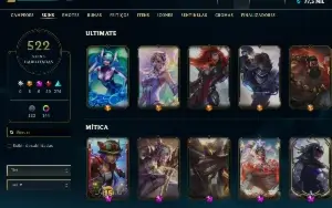 Conta league of legends 522 skins esmeralda 5 ultimates