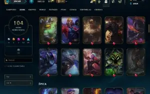 Bronze 4 com TODOS os champs e 104 Skins ( JG / MID / ADC )