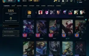 Bronze 4 com TODOS os champs e 104 Skins ( JG / MID / ADC )
