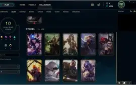 conta platina 2 ,44 champs ,10 skins e 14 espolios