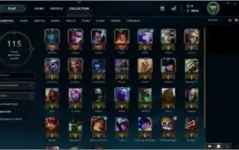 conta platina 2 ,44 champs ,10 skins e 14 espolios