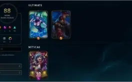 CONTA NO LOL, OURO 4, 88 SKINS, 125 ÍCONES E 106 CAMPEÕES