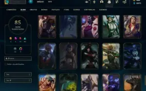 Unranked com 90 Champs e 85 Skins ( MAIN SUP )