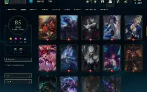 Unranked com 90 Champs e 85 Skins ( MAIN SUP )