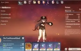 Conta Genshin Impact AR 7 com Hutao + Homa + Albedo