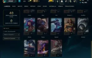 Mestre com 30 Champs e 6 Skins