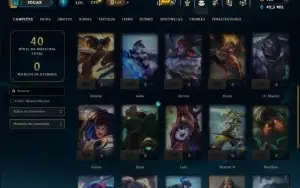 Mestre com 30 Champs e 6 Skins