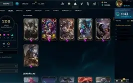 CONTA LOL MESTRE 200 SKINS 300 KK ESSENCIAS