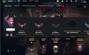 Conta bronze 2 com TODOS os champs e 243 Skins + 65 Cromas