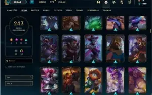 Conta bronze 2 com TODOS os champs e 243 Skins + 65 Cromas