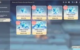 Conta AR55 F2P com: Venti, Zhongli, Xiao, Hutao + 4 Armas 5*