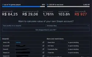 CONTA STEAM COM CSGO PRIME (OURO II)