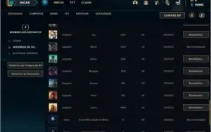 Conta ouro 3 com 5 skins e 24 champs (30k de EA)