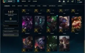 Conta prata 1 com 4 skins e 34 champs