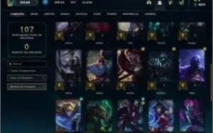 Conta prata 1 com 4 skins e 34 champs