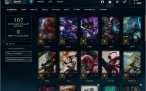 Conta prata 1 com 4 skins e 34 champs